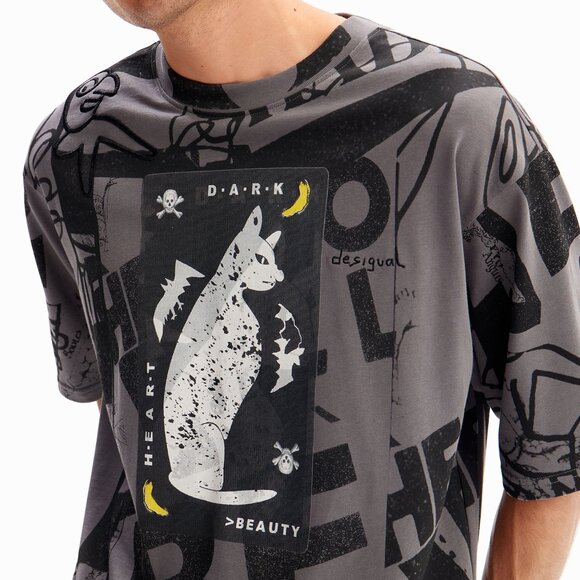 Desigual Men's Cat Letters Banana Graphic T-Shirt - Size XL - Picture 1 of 16